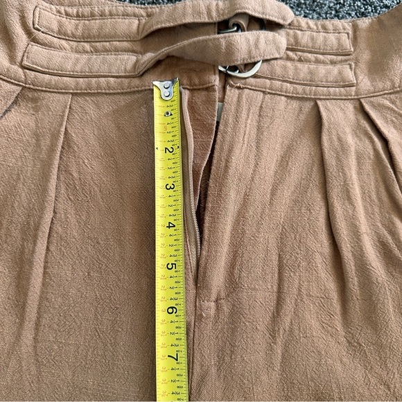 ILLA ILLA Orange /Tan High Waist Linen Blend Paperbag Pants Women’s M Boho Chic - Picture 10 of 15